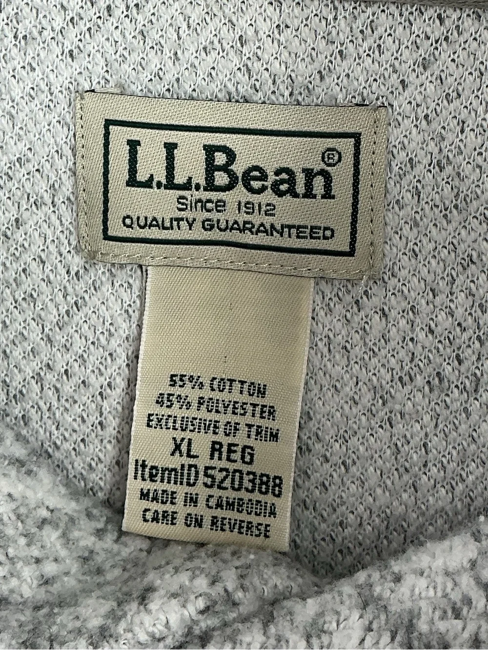 L.L. Bean Men's Light Gray Turtleneck Shawl Sweater 898